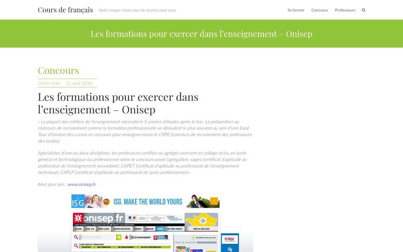Les formations pour exercer dans l'enseignement - Onisep
